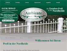 Tablet Screenshot of ambiente-zaunbau.de